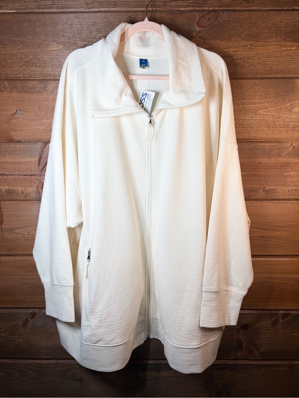 Get After It - Light Cream Zip-Front Utility Jacket Size 4X 💕🌸